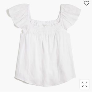 Smocked Gauze Flutter Sleeve Top